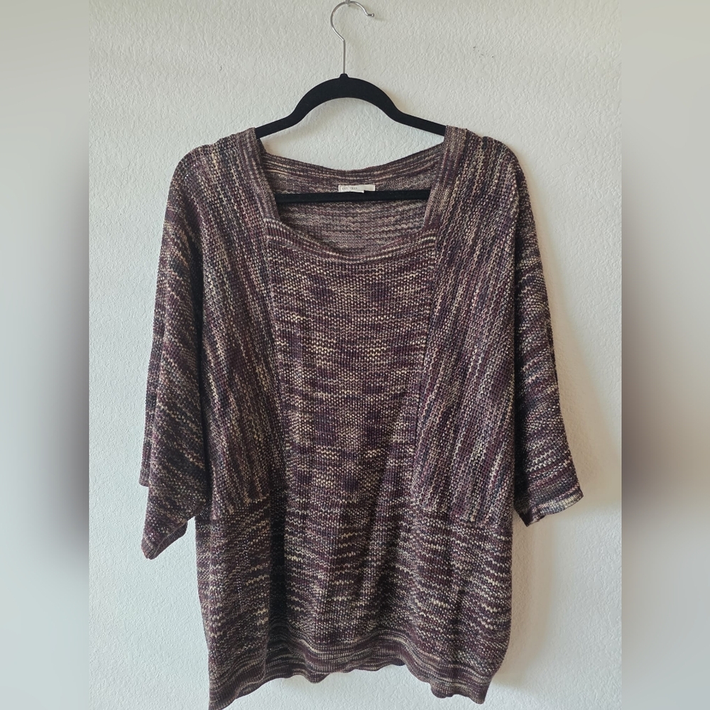 Cato Multitone Knit Poncho Sweater